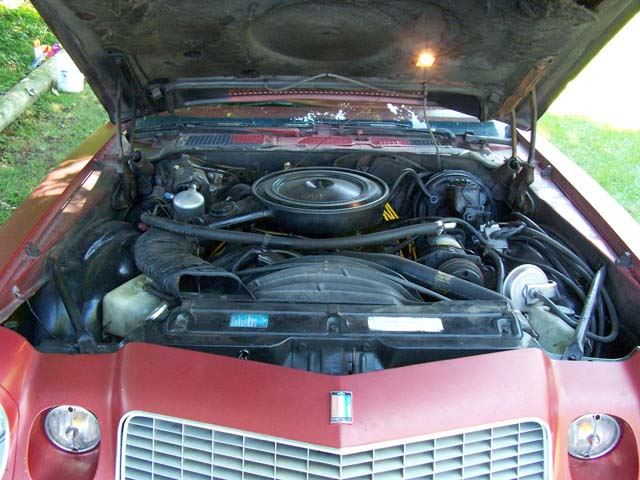 Original engine with factory AC.  The engine starts, runs, and moves the car pretty good for 43 years old and possibly 131940 original miles.  Could be 31940 not completely sure if the odometer has rolled over or not.