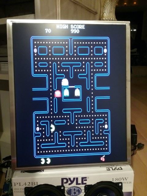 Here you can see I am using the screen in vertical format.  This requires a few RetroPie setting to be changed so the game will rotate and fill the screen.  I was still playing around so the game has black boarders.
