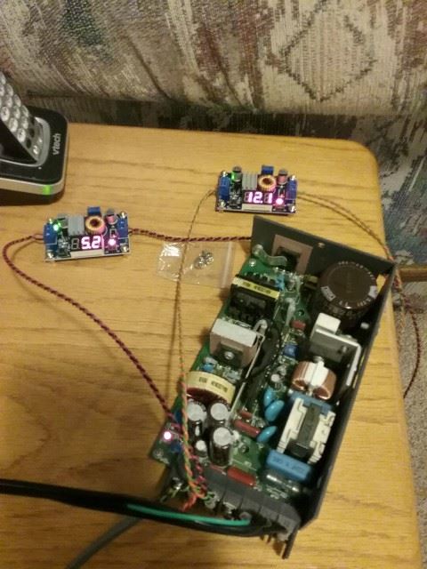 This is a 24 volt power supply and two voltage regulators.  These are handy little regulators, as they have a built-in voltmeter.