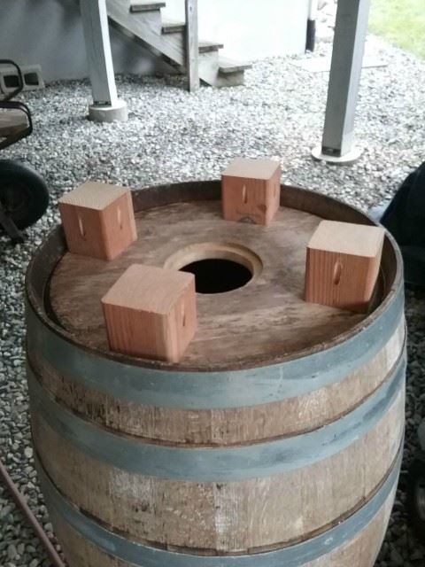 I added 4 leggs and not seen in any of my pictures leg levelers.  These legs with the wooden bezel, and glass top makes this Barrelcade bar height.
