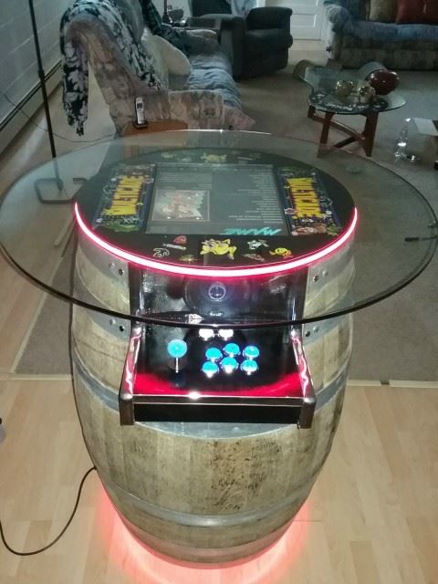 Player two's side of the finished Barrelcade.