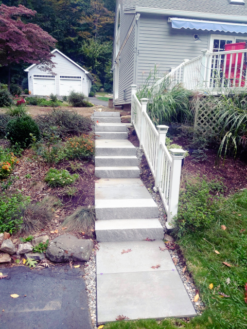 Completed garden steps to paradise patio