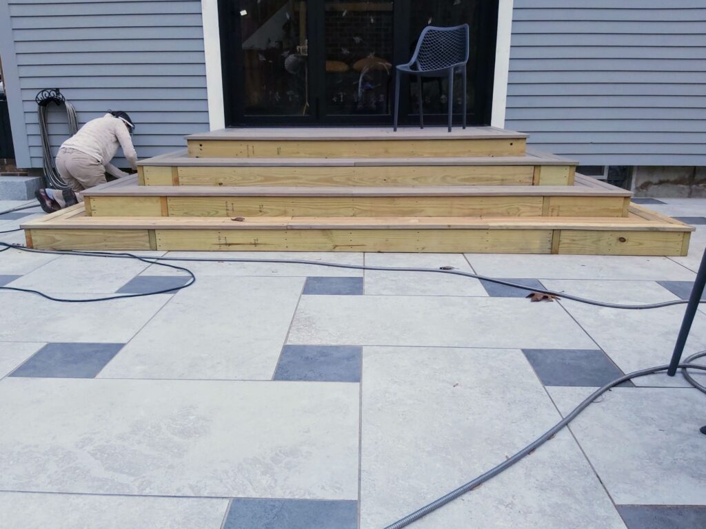 Front View Of Patio Stage and Cascading Stairs