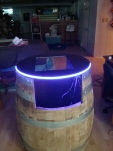 neon barrelcade top for coin operated arcade machine